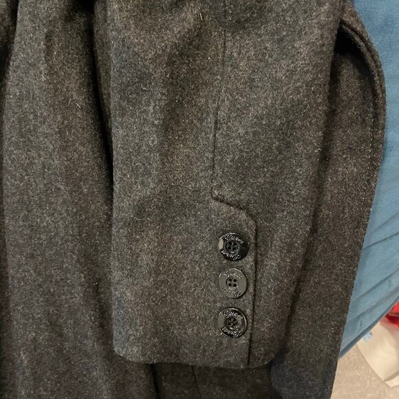 Women's Guess Pea Coat Jacket Long Wool Blend Buttons Preppy Classic Work Large - Picture 14 of 14